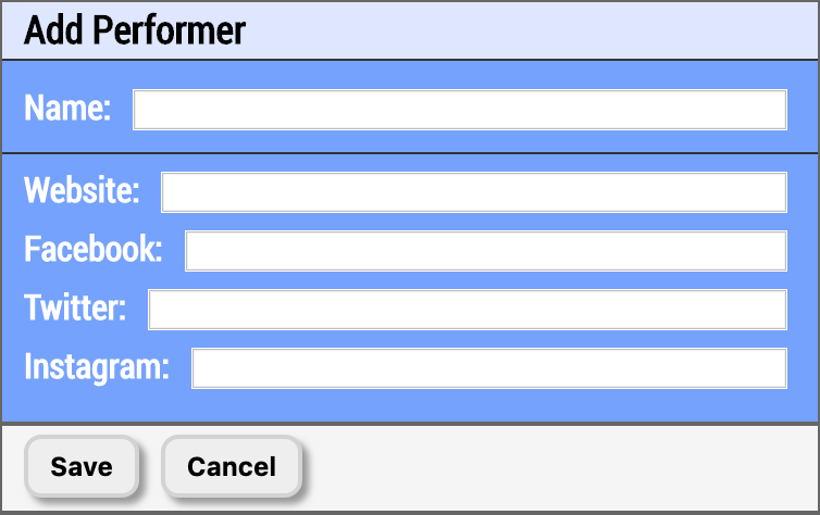 Human Input add performer form