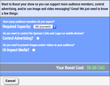 Human Input boost show popup