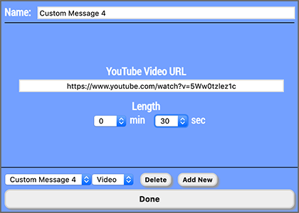 Human Input video custom message type