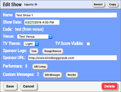 Human Input edit show parameters
