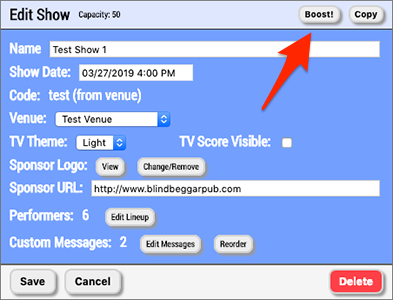 Human Input boost show button location