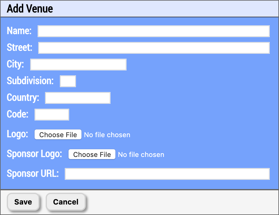 Human Input add venue form